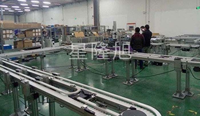 Flexible tooth chain plate conveyor line